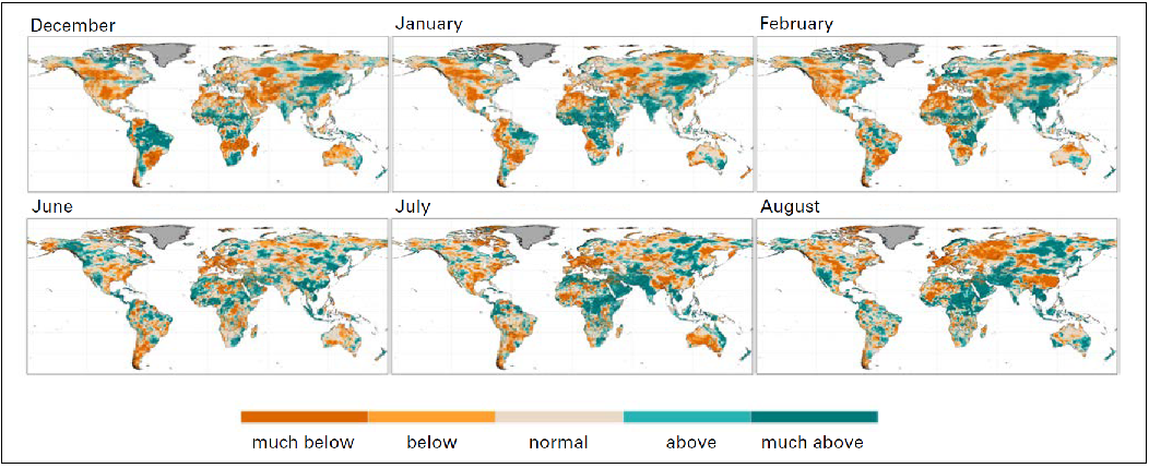 Monthly anomaly of surface soil moisture in 2022